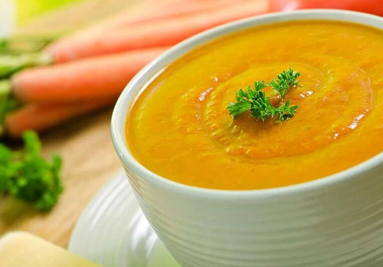 Vegetable puree soup in the diet for gout. 