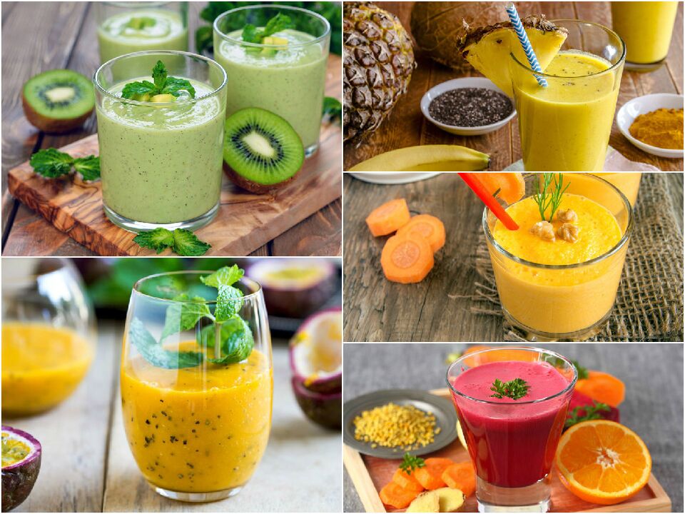 Vegetable and fruit smoothies in the 7-day detox diet